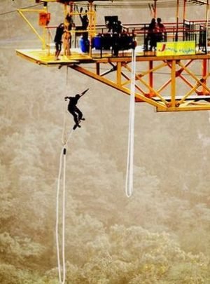 Bungee Jumping By a Boy