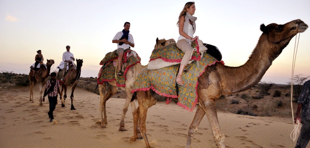Camel Safari at sheesh mahal desert camp