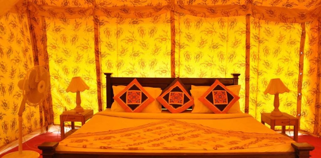 Bedroom at Sky desert safari camp Sam
