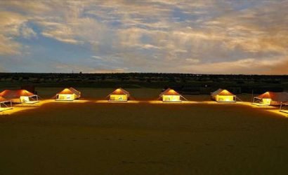 Night view of Oasis camp sam