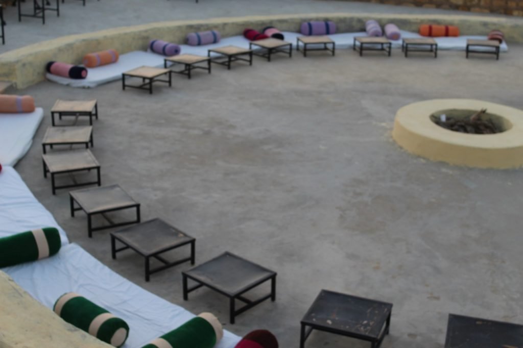 Sitting area in jaisalmer camp