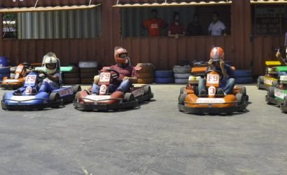 Riders getting ready for go karting
