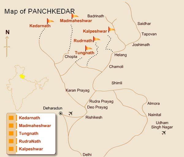 Panch Kedar Yatra Route Map